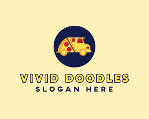 Pizza Delivery Food Truck logo design