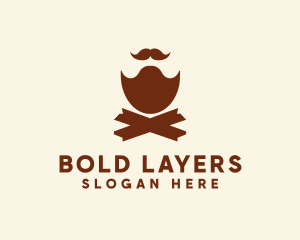 Mustache Beard Barber logo design