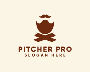 Mustache Beard Barber logo design