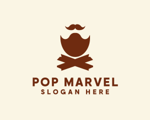 Mustache Beard Barber logo design