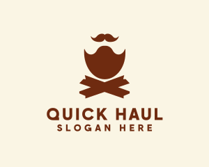 Mustache Beard Barber logo design