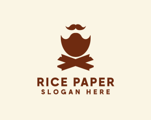 Mustache Beard Barber logo design