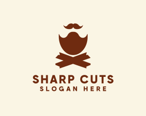 Mustache Beard Barber logo design