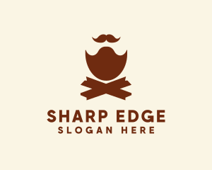 Mustache Beard Barber logo design