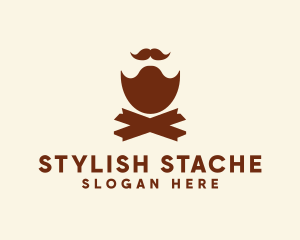 Mustache Beard Barber logo design