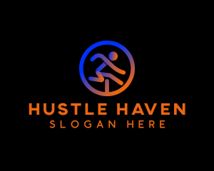 Hurdle Runner Athlete logo design