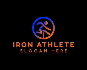 Hurdle Runner Athlete logo design