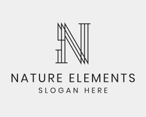 Modern Minimalist Geometric Letter N logo design