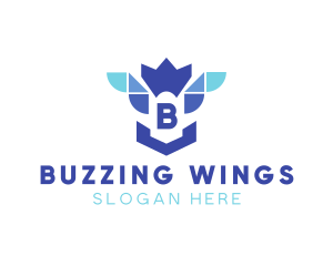 Bird Crown Wing logo design