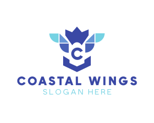 Bird Crown Wing logo design