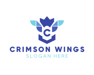 Bird Crown Wing logo design