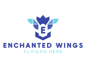 Bird Crown Wing logo design