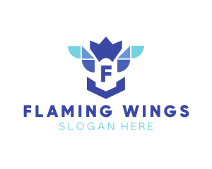 Bird Crown Wing logo design