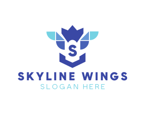 Bird Crown Wing logo design