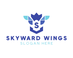 Bird Crown Wing logo design