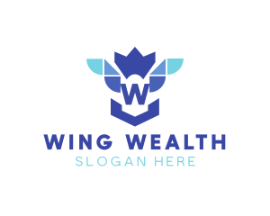 Bird Crown Wing logo design