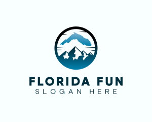 Florida Map Mountain logo design