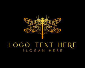 Golden Dragonfly Decoration  Logo