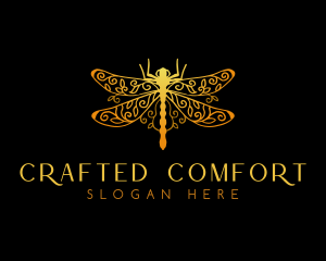 Golden Dragonfly Decoration  logo design