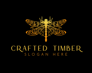 Golden Dragonfly Decoration  logo design