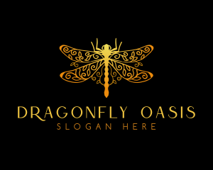 Golden Dragonfly Decoration  logo design