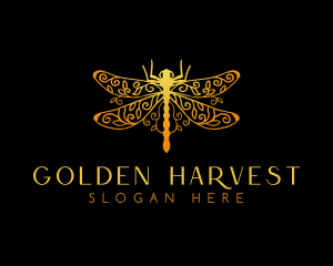 Golden Dragonfly Decoration  logo design