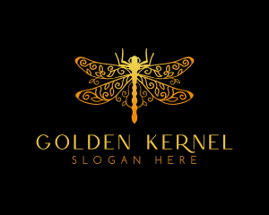 Golden Dragonfly Decoration  logo design