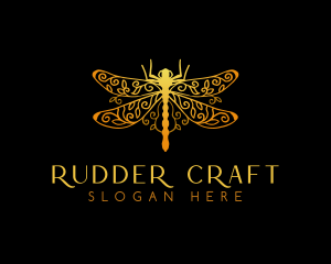 Golden Dragonfly Decoration  logo design