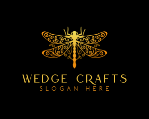 Golden Dragonfly Decoration  logo design