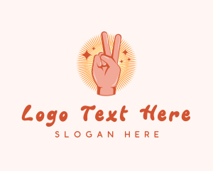 Hand Peace Gesture logo