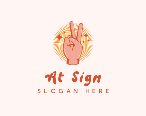 Hand Peace Gesture logo design