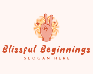 Hand Peace Gesture logo