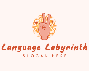 Hand Peace Gesture logo