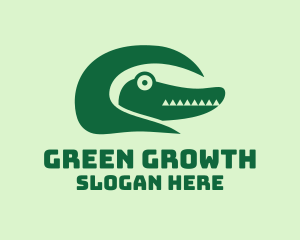 Green Crocodile Tail  logo design