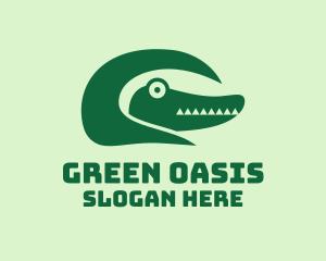 Green Crocodile Tail  logo design