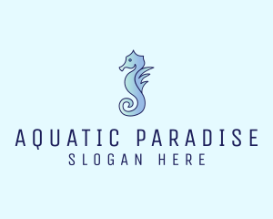 Gradient Aquatic Seahorse  logo design