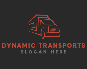 Minimalist Line Truck logo design