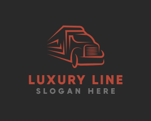 Minimalist Line Truck logo design