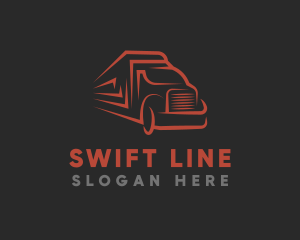 Minimalist Line Truck logo design