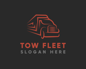 Minimalist Line Truck logo design