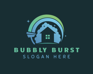 Clean Bubbles Housekeeping  logo design