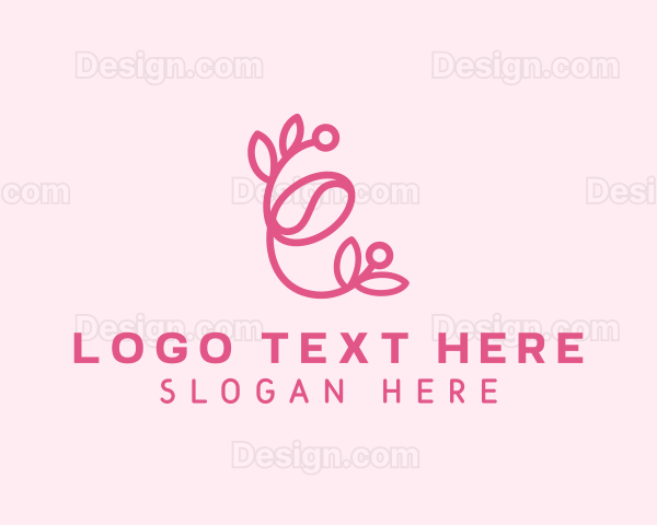 Floral Coffee Letter E Logo