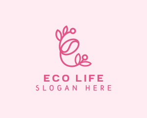 Floral Coffee Letter E logo design