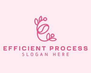 Floral Coffee Letter E logo design