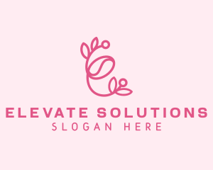 Floral Coffee Letter E logo design