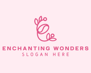 Floral Coffee Letter E logo design