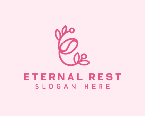 Floral Coffee Letter E logo design