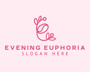 Floral Coffee Letter E logo design