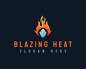 Fire Heat Cooler logo design