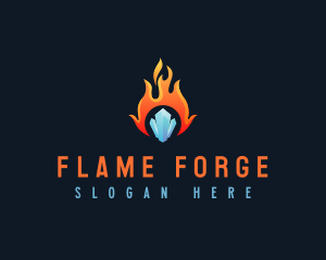 Fire Heat Cooler logo design